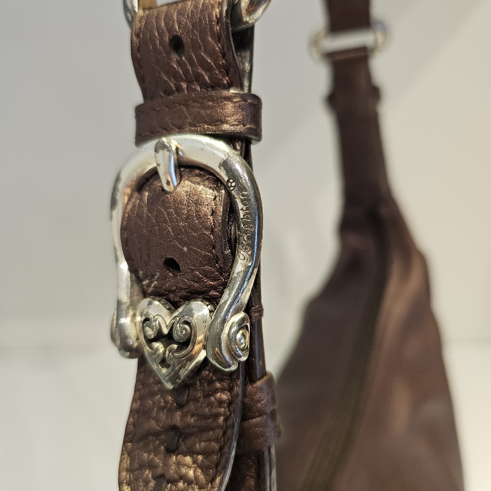 Brighton Nikki Masterpiece Bronze Leather Embellished Leather Hobo Shoulder Bag - Picture 14 of 16